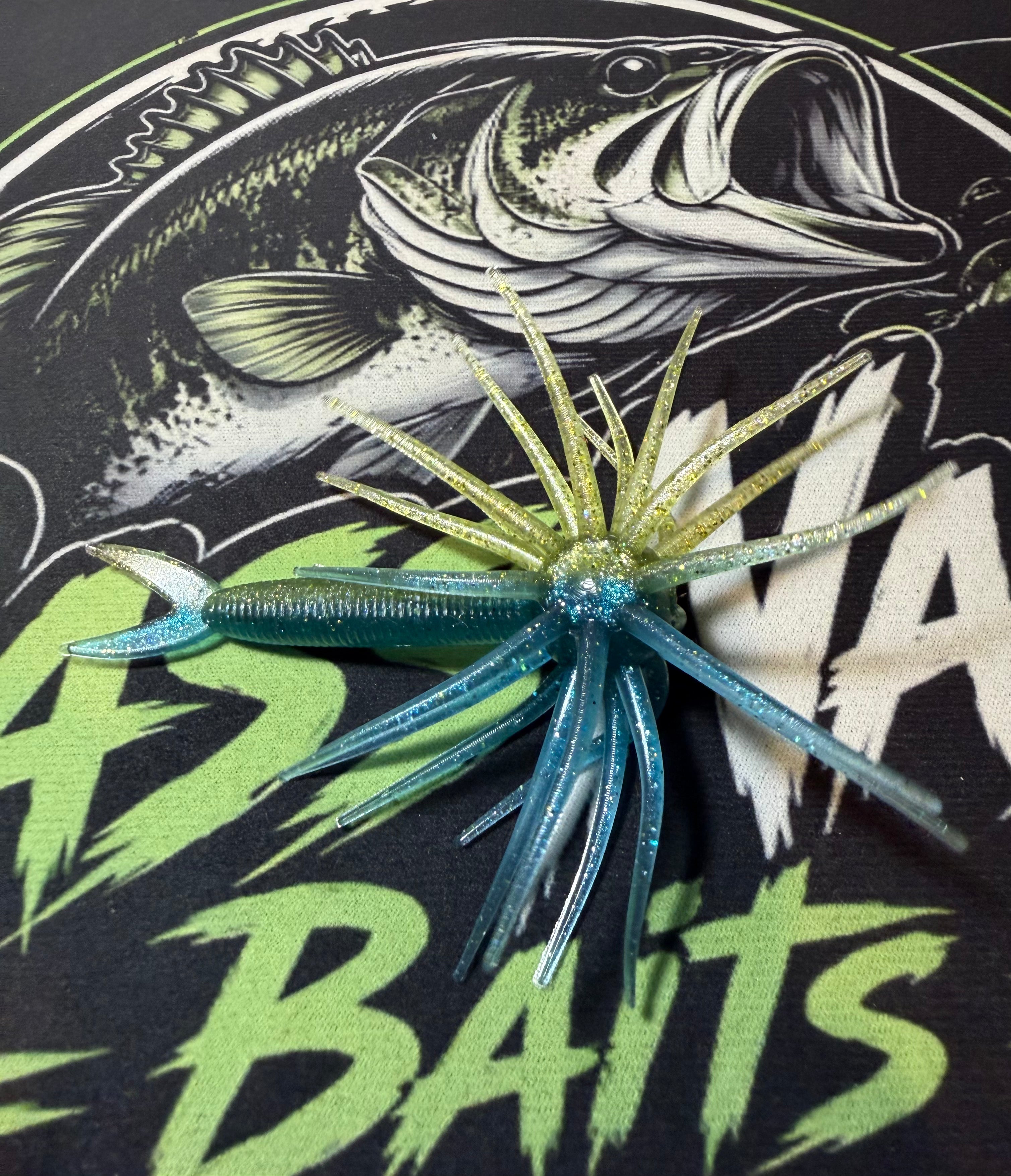 20mm Plastisol Jerk Urchin "jerkin" (blue/yellow/green)